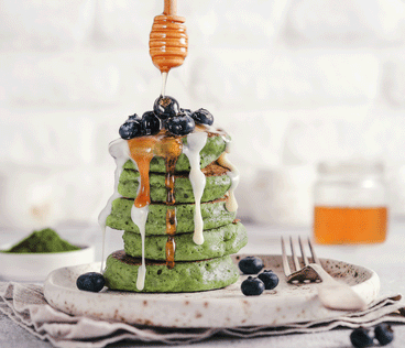 Easy Vegan Matcha Mushroom Pancakes