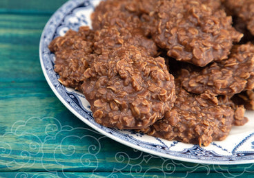 Vegan No-Bake Chocolate Peanut Butter Oatmeal Cookies