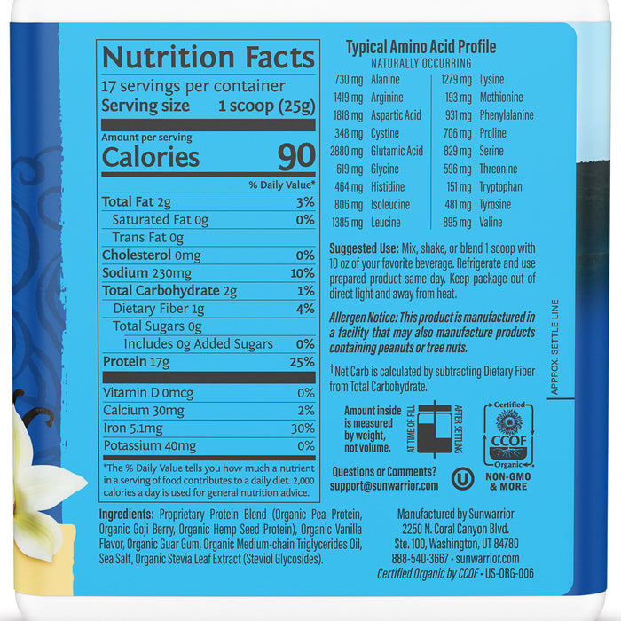 WarriorBlend 425g Vanilla Right