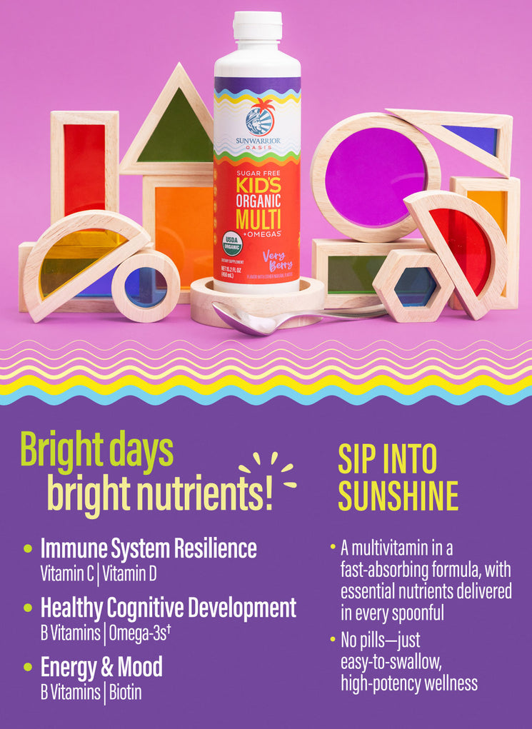 Organic Kid's Liquid Multi Vitamin with Omegas - Life style banner image mobile