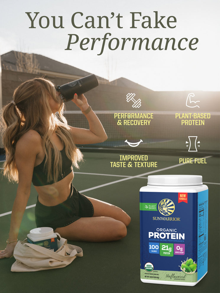Organic Protein for Performance with BCAAs - Warrior Blend Unflavored - Life style banner image mobile