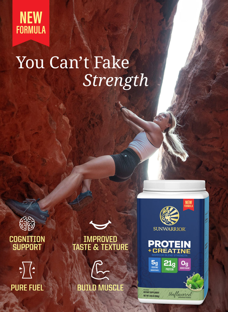 Protein for Strength with 5g Creatine - Warrior Blend Unflavored - Life style banner image mobile