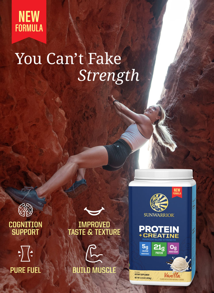 Protein for Strength with 5g Creatine - Warrior Blend Vanilla - Life style banner image mobile