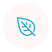 Blue leaf icon on a white background