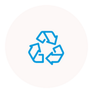 Blue recycling symbol on a white background