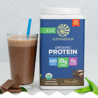 Organic Protein for Performance with BCAAs - Warrior Blend Chocolate Plant-based Protein Sunwarrior