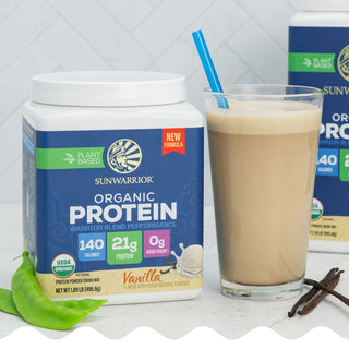Organic Protein for Performance with BCAAs - Warrior Blend Vanilla Plant-based Protein Sunwarrior