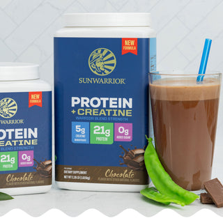 Protein for Strength with 5g Creatine - Warrior Blend Chocolate Plant-based Protein Sunwarrior