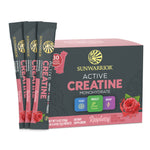 Sunwarrior Active Creatine Monohydrate packaging with stick packs on a white background