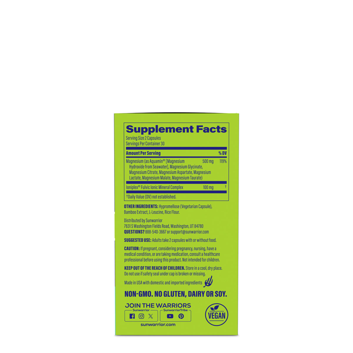Active Magnesium Multiplex Vitamins & Supplements Sunwarrior