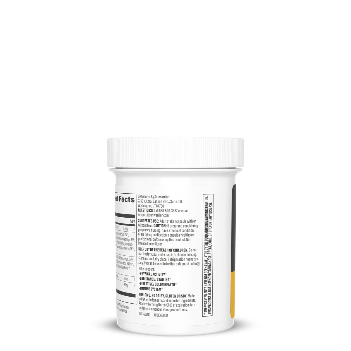 Active Men's Probiotic Capsules Vitamins & Supplements Sunwarrior