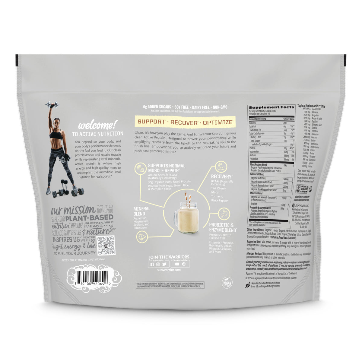 Active Protein 45 Servings Plant-based Protein Sunwarrior