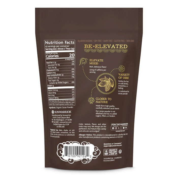 Be.Well Cacao 225g Pouch Back