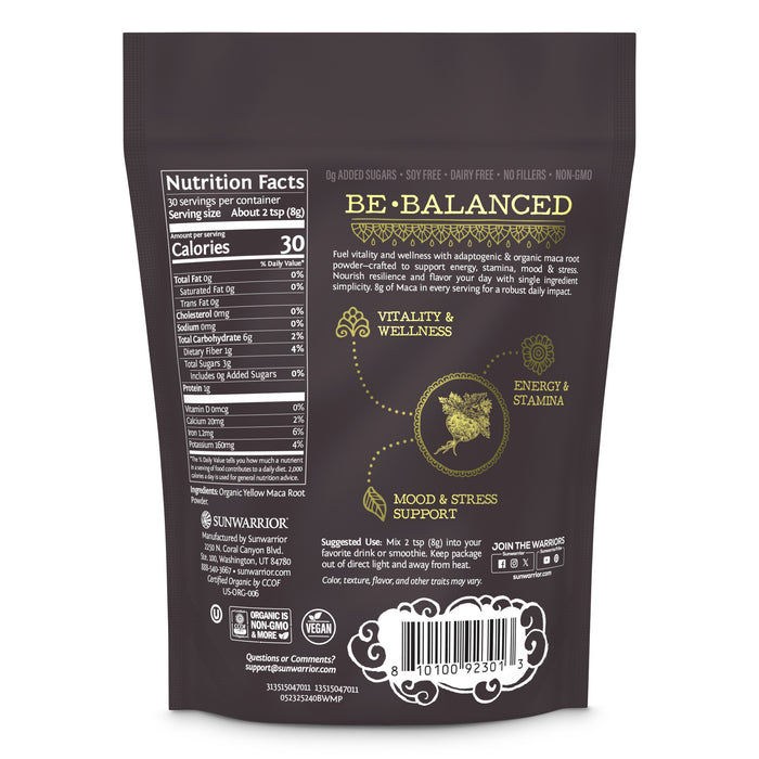Be•Well Organic Maca Root Powder Superfood Supplements Sunwarrior