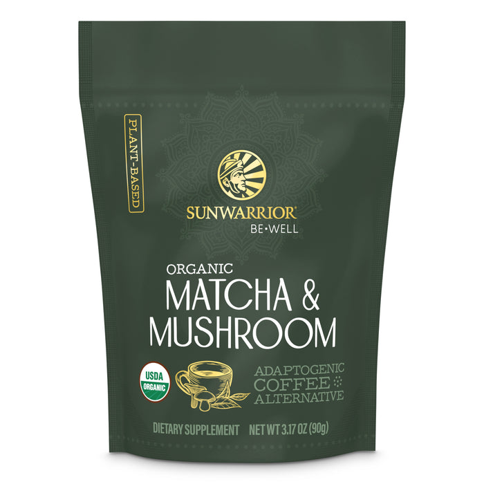 Be•Well Organic Matcha and Mushroom Powder Superfood Supplements Sunwarrior