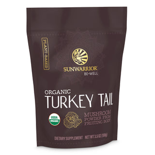 Be•Well Organic Turkey Tail Mushroom Powder Superfood Supplements Sunwarrior 50 Servings