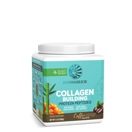 Collagen Building Protein Peptides Coffee + Coffeine Plant-based Protein Sunwarrior 20 Servings