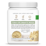 Side view of Psyllium Husk Powder tub with usage suggestion icons and information about Psyllium Husk.