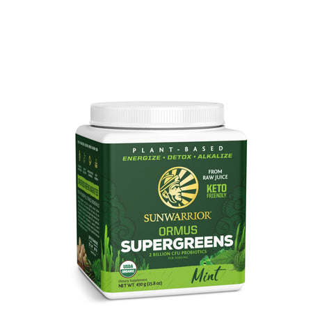 Ormus SuperGreens - Mint Superfood Supplements Sunwarrior 90 Servings