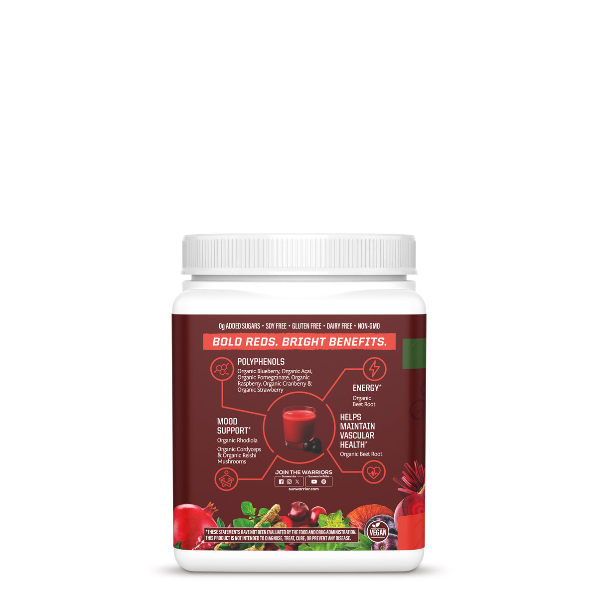 Organic Super Reds Powder Superfood Supplements Sunwarrior