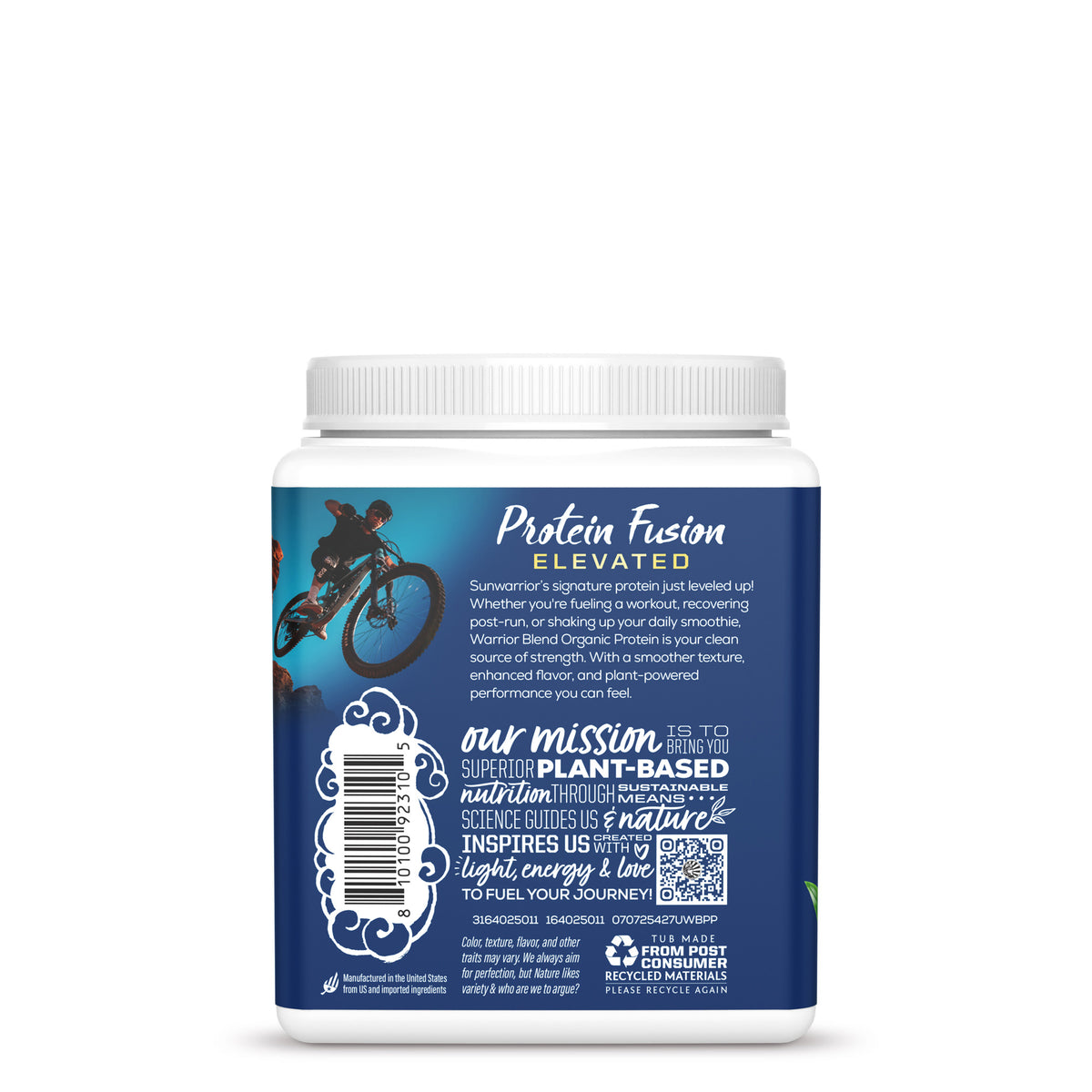 Organic Protein for Performance with BCAAs - Warrior Blend Unflavored Plant-based Protein Sunwarrior