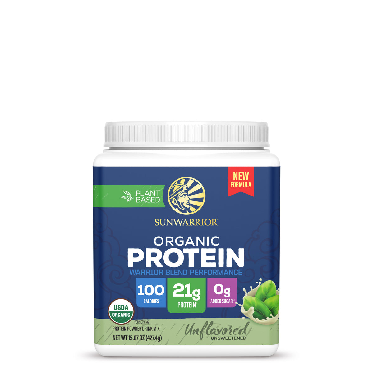 Organic Protein for Performance with BCAAs - Warrior Blend Unflavored Plant-based Protein Sunwarrior