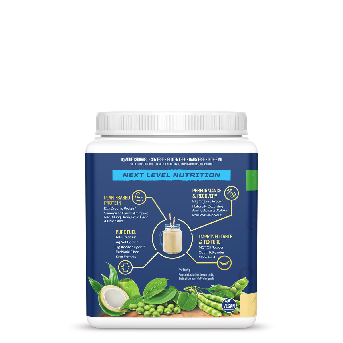Organic Protein for Performance with BCAAs - Warrior Blend Vanilla Plant-based Protein Sunwarrior