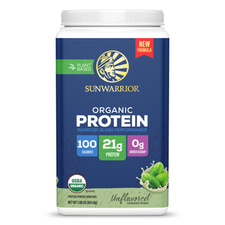 Organic Protein for Performance with BCAAs - Warrior Blend Unflavored Plant-based Protein Sunwarrior