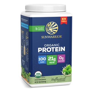 Organic Protein for Performance with BCAAs - Warrior Blend Unflavored Plant-based Protein Sunwarrior 28 Servings