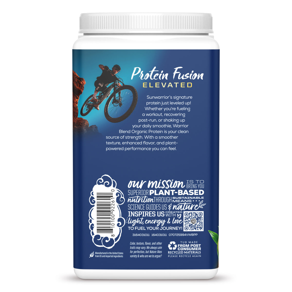 Organic Protein for Performance with BCAAs - Warrior Blend Vanilla Plant-based Protein Sunwarrior