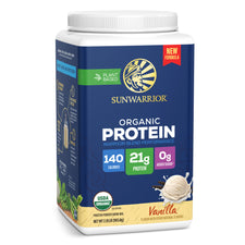 Organic Protein for Performance with BCAAs - Warrior Blend Vanilla Plant-based Protein Sunwarrior 28 Servings