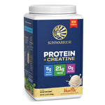 Protein for Strength with 5g Creatine - Warrior Blend Vanilla Plant-based Protein Sunwarrior 25 Servings