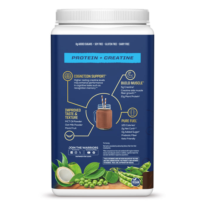 Protein for Strength with 5g Creatine - Warrior Blend Chocolate Plant-based Protein Sunwarrior