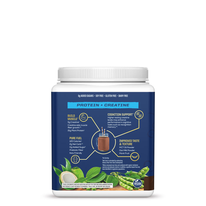 Protein for Strength with 5g Creatine - Warrior Blend Chocolate Plant-based Protein Sunwarrior