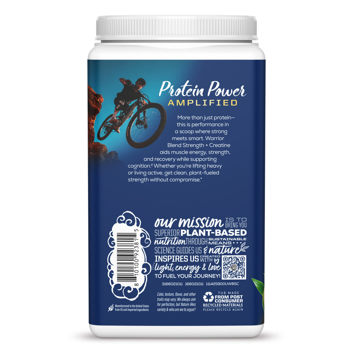 Protein for Strength with 5g Creatine - Warrior Blend Unflavored Plant-based Protein Sunwarrior