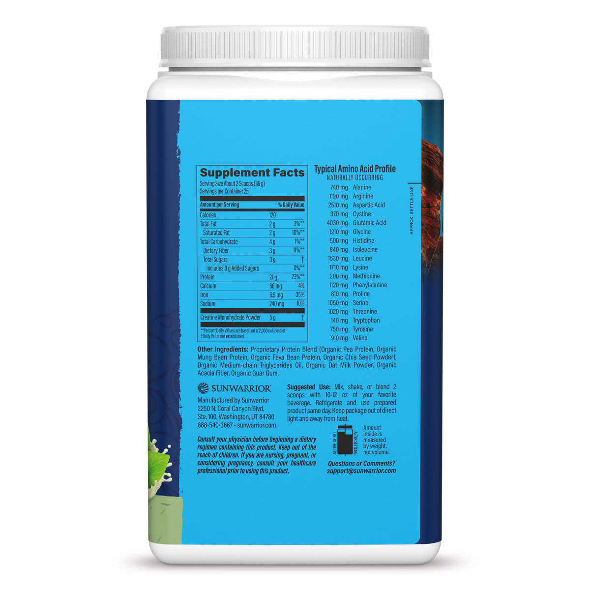 Protein for Strength with 5g Creatine - Warrior Blend Unflavored Plant-based Protein Sunwarrior