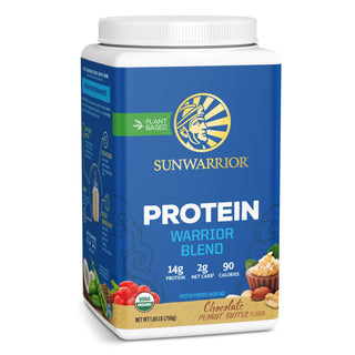 Warrior Blend Organic Protein - Chocolate Peanut Butter Plant-based Protein Sunwarrior 30 Servings