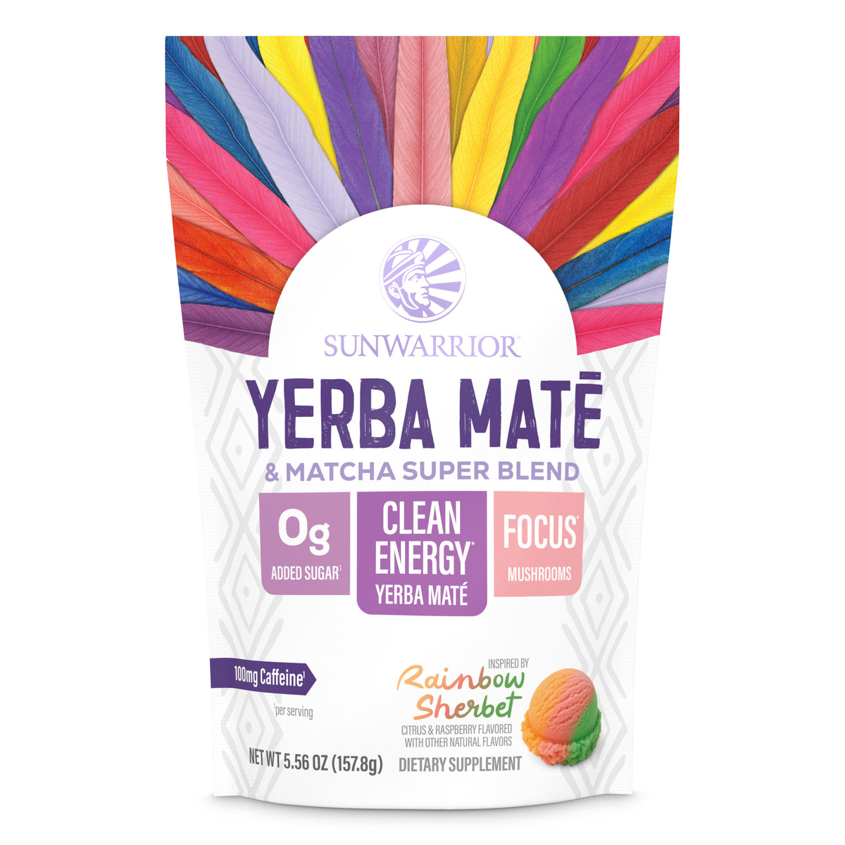 Yerba Mate + Matcha Clean Energy Superblend – Rainbow Sherbet Sunwarrior