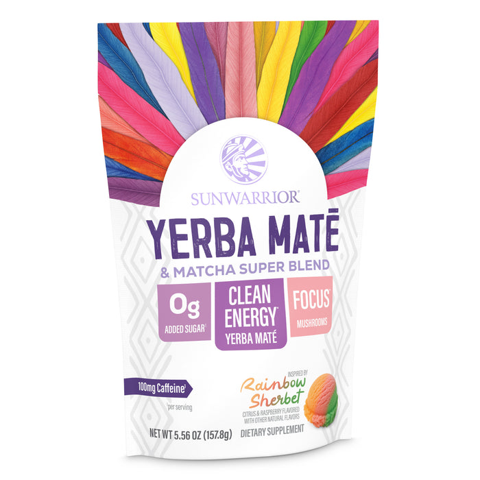 Yerba Mate + Matcha Clean Energy Superblend – Rainbow Sherbet Sunwarrior 30 Servings