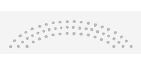 Decorative pattern of gray dots in an arch shape on a white background