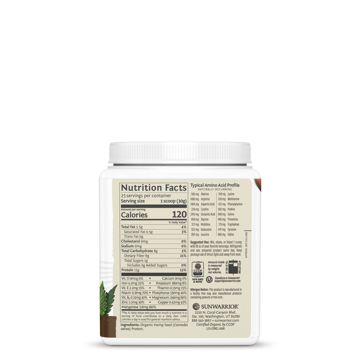 Organic Hemp Protein Powder Plant-based Protein Sunwarrior